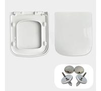 D Shaped Toilet Seat, Toilet Seat with Toddler Seat Built in, Potty Training Toilet Seat D Shape Fits Both Adult and Child, with Slow Close and Magnets,D Shape