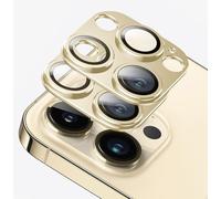 D.SKING 2 Pack for iPhone 14 Pro Max/iPhone 14 Pro Camera Lens Protector,Glass Aluminum alloy & Sapphire Tempered Glass Camera Cover,Strong Adhesion Scratch Resistant Case Friendly Ultra thin (Gold)