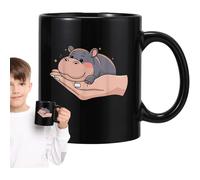 (D) Small Ceramic Mug - Fun Pygmy Hippo Mug,Ceramic Drinkware Coffee Mug, Funny Animal Pattern Mug for Home and Workplace