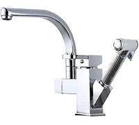 d Stainless Steel Pull-Down Kitchen Faucet for Bar, Farm & Commercial Use - Swivel Mixer Tap, Brid-Mount Sink Faucet, Ele Cromo h