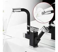 d Stainless Steel Pull-Down Kitchen Faucet - Swivel Mixer Tap for Bar, Farm & Commercial Use, Brid-Mount Sink Faucet - Nero h