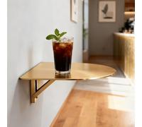 d Stainless Steel Semi Circle Folding Wall Desk & 12" Floating Coffee Table Modern Small Bar Table for Balcony Bistro Dining Room Shelf