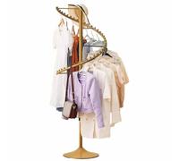 d Standing Metal Spiral Clothing Rack, Rotating Garment Rail for Bedroom, Living Room & Retail - Holds 38 Outfits, Sturdy Freestanding Hanger Display.