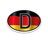 D Sticker Country Number Plate Germany Flag Sticker - 17.5 x 11.5 cm DIN Standardised - Car, Truck, Motorhome, Car, Motorcycle, kfz716