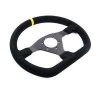D Style 320mm Suede Leather Racing Sport Steering Wheel Compatible For MOMO HKB Boss Kit Hub