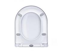 D Swhite D-Shaped Soft Close Toilet Seat with Adjustable Hinge, Quick Release, 36x46cm, White