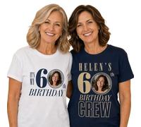 D&T 60th Birthday Personalised Crew Photo Women Novelty T Shirt