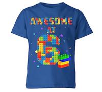 D&T Awesome At Building Blocks Personalised Bricks Theme Party Gift Kids T Shirt#AS Royal 7 Years