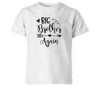 D&T Big Brother Again Big Sister Again Kids T Shirt Siblings Lettering Graphic Tee Big Brother Again 6 Years