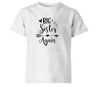 D&T Big Brother Again Big Sister Again Kids T Shirt Siblings Lettering Graphic Tee Big Sister Again 11 Years