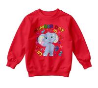 D&T Boy Girl National Numeracy Number Day Maths Day Ideas Jumper Sweatshirt Cute Elephant Colorful Numbers #ND 7-8 Years Red