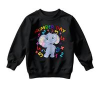 D&T Boy Girl National Numeracy Number Day Maths Day Ideas Jumper Sweatshirt Cute Elephant Colorful Numbers #ND 5-6 Years Black