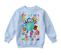 D&T Boys and Girls Calculator National Numeracy Number Day Maths Day Ideas Jumper Sweatshirt for Kids #ND 7-8 Years Light Blue