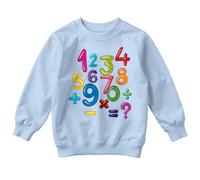 D&T Boys and Girls Colorful Bubbly National Numeracy Number Day Maths Day Ideas Jumper Sweatshirt for Kids #ND 5-6 Years Light Blue