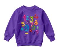 D&T Boys and Girls Colorful Bubbly National Numeracy Number Day Maths Day Ideas Jumper Sweatshirt for Kids #ND 3-4 Years Purple