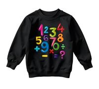 D&T Boys and Girls Colorful Bubbly National Numeracy Number Day Maths Day Ideas Jumper Sweatshirt for Kids #ND 14-15 Years Black
