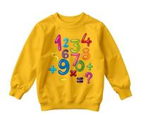 D&T Boys and Girls Colorful Bubbly National Numeracy Number Day Maths Day Ideas Jumper Sweatshirt for Kids #ND 5-6 Years Yellow