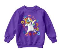 D&T Boys and Girls Dabbing Unicorn Math National Numeracy Number Day Maths Day Ideas Jumper Sweatshirt #ND 5-6 Years Purple