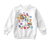 D&T Boys and Girls Dabbing Unicorn Math Number Day Maths Day Ideas Jumper Sweatshirt #ND 5-6 Years White