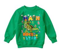 D&T Boys and Girls Dinosaur Math Rock Star National Numeracy Number Day Maths Day Ideas Jumper Tee for Kid #ND 9-11 Years Kelly Green