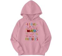 D&T Boys and Girls Math and Number Day Maths Day Ideas Jumper Hoody for Kids #ND 5-6 Years Light Pink