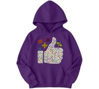 D&T Boys and Girls Math Design Number Day Ideas Jumper Hoody for Kids #ND 7-8 Years Purple