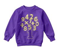 D&T Boys and Girls Math Themed National Numeracy Number Day Maths Day Ideas Jumper Sweatshirt for Kids #ND 3-4 Years Purple