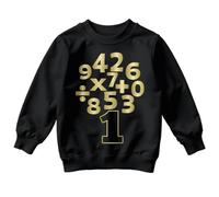 D&T Boys and Girls Math Themed National Numeracy Number Day Maths Day Ideas Jumper Sweatshirt for Kids #ND 9-11 Years Black