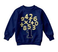 D&T Boys and Girls Math Themed Number Day Maths Day Ideas Jumper Sweatshirt for Kids #ND 3-4 Years Navy Blue