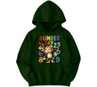 D&T Boys and Girls Monkey Math National Numeracy Number Day Maths Day Ideas Jumper Hoody for Kids #ND 4-5 Years Forest Green