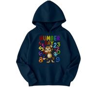 D&T Boys and Girls Monkey Math National Numeracy Number Day Maths Day Ideas Jumper Hoody for Kids #ND 4-5 Years Navy