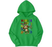 D&T Boys and Girls Monkey Math National Numeracy Number Day Maths Day Ideas Jumper Hoody for Kids #ND 5-6 Years Irish Green