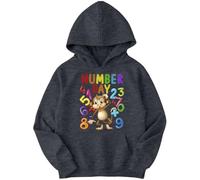 D&T Boys and Girls Monkey Math National Numeracy Number Day Maths Day Ideas Jumper Hoody for Kids #ND 7-8 Years Dark Heather