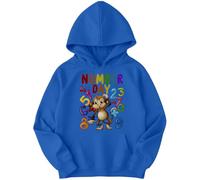 D&T Boys and Girls Monkey Math Number Day Maths Day Ideas Jumper Hoody for Kids #ND 9-11 Years Royal