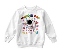 D&T Boys and Girls Number Day Maths Day Ideas Jumper Sweatshirt with Fun Math Equations #ND 7-8 Years White