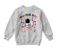 D&T Boys and Girls Number Day Maths Day Ideas Jumper Sweatshirt with Fun Math Equations #ND 7-8 Years Sports Grey