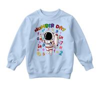 D&T Boys and Girls Number Day Maths Day Ideas Jumper Sweatshirt with Fun Math Equations #ND 7-8 Years Light Blue