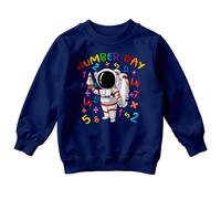 D&T Boys and Girls Number Day Maths Day Ideas Jumper Sweatshirt with Fun Math Equations #ND 7-8 Years Navy Blue