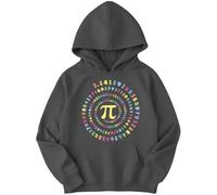 D&T Boys and Girls Pi Design National Numeracy Number Day Maths Day Ideas Jumper Hoody for Kids #ND 4-5 Years Charcoal