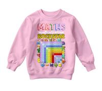 D&T Boys and Girls Rockstar National Numeracy Number Day Maths Day Ideas Jumper Sweatshirt for Kids #ND 3-4 Years Light Pink