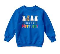 D&T Boys Girls Different Bunny Autism Awareness Day Sweatshirt Jumper Spectrum Acceptance Support #AD 5-6 Years Royal