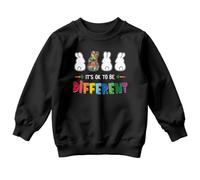 D&T Boys Girls Different Bunny Autism Awareness Day Sweatshirt Jumper Spectrum Acceptance Support #AD 5-6 Years Black