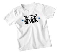 D&T Brawd MAWR Welsh Language Culture Kids T-Shirt Unisex Graphic Top 2-3 Years White