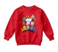 D&T Bunny vs Monkey Mens Kids World Book Day Sweatshirt Jumper Costume Outfits Apparel #WBD 12-14 Years Red