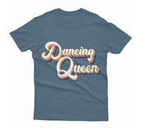 D&T Dancing Queen Vintage Retro Nostalgia Party Costume Unisex T Shirt #P1#Or#A Indigo Blue XXL