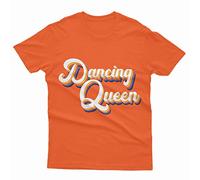 D&T Dancing Queen Vintage Retro Nostalgia Party Costume Unisex T Shirt #P1#Or#A Orange M