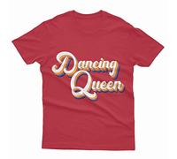 D&T Dancing Queen Vintage Retro Nostalgia Party Costume Unisex T Shirt #P1#Or#A Red S