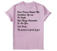 D&T Dear Person Behind Me Mental Health Awareness Anxiety Depression Emotional Regulation End The Stigma T-Shirt #MHA4 Light Pink 7-8 Years