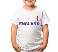 D&T England Flag T-Shirt for Kids Proud English Heritage and Sports Supporter Apparel #T490 White 9-11 Years