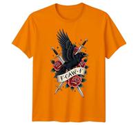 D&T F-Caw-F Funny Raven Crow T-Shirt | Sarcastic Meme Gothic Halloween Graphic Tee for Men, Women & Kids | Retro Vintage Humor Gift #22 2XL Orange